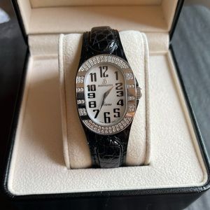 Bertolucci Serena watch Diamond Bezel Blk Leather
